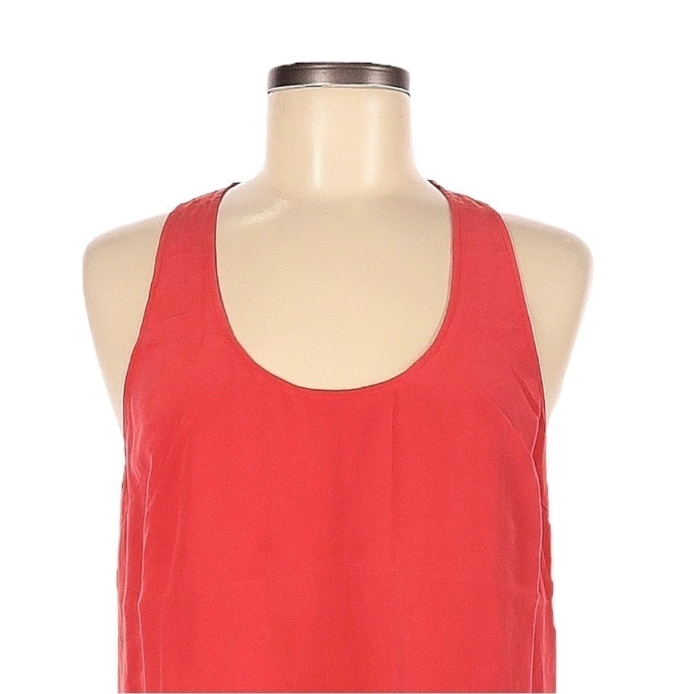 🌺 Joie Cosmo Grenadine 100% Silk Exposed Peplum Zipper Tank Top Size M - Picture 3 of 8
